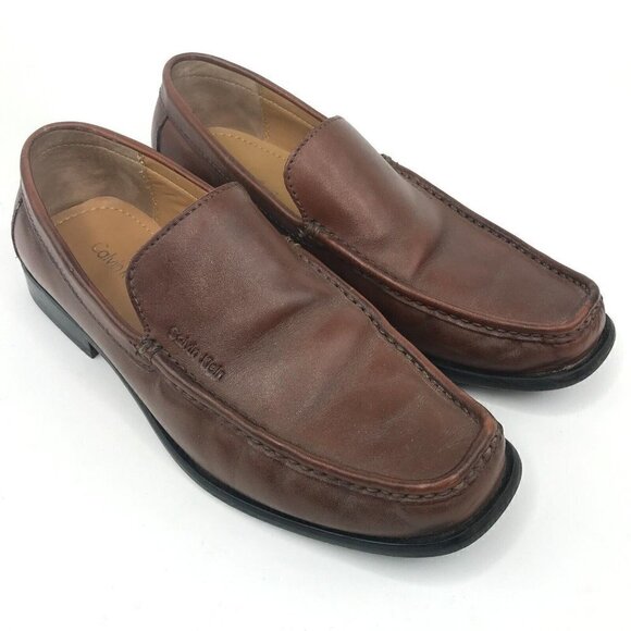 Calvin Klein Neil Loafer Brown Size 9.5 M Mens Slip On Shoes Model # F0055 - Picture 2 of 12